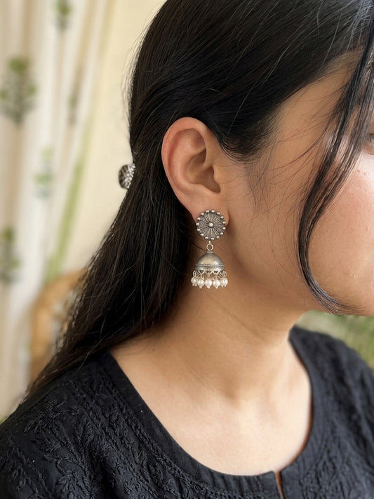 MOHINI - German Silver Mini Jhumka