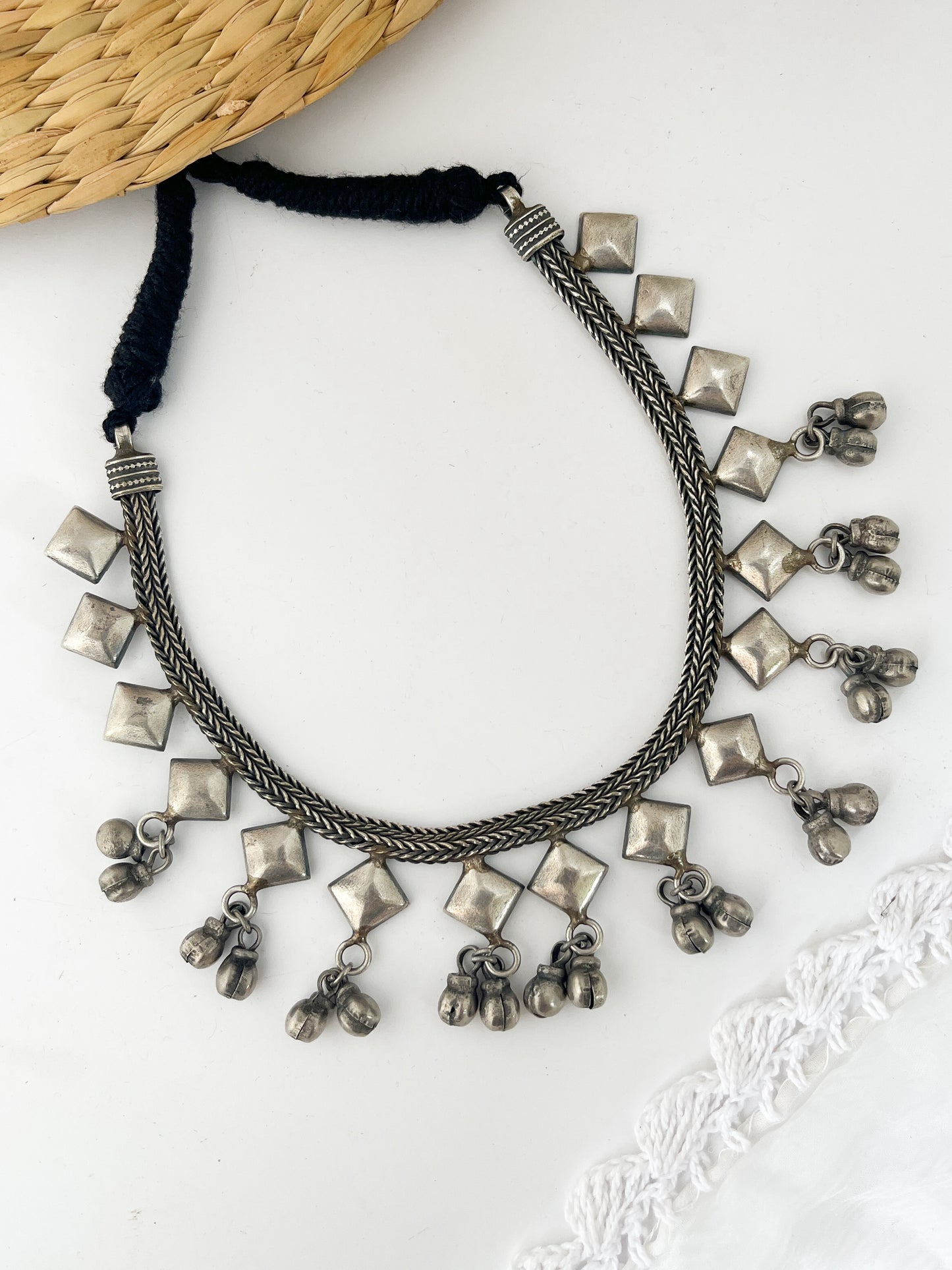 MOUSAMI - Silver Plated Brass Ghungroo Short Neckpiece