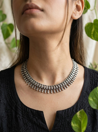 MRIDHINI - German Silver Neckpiece.