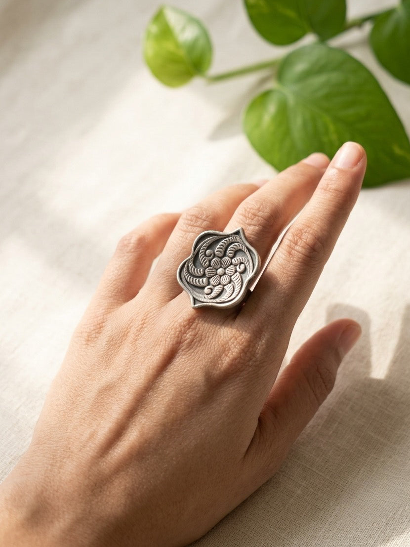 MRIDULA- Brass With Silver Plating Ring