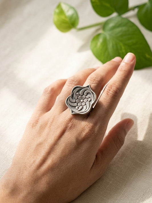MRIDULA- Brass With Silver Plating Ring