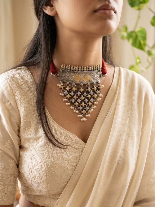 NIROHI - Dual Tone Chocker Brass Neckpiece