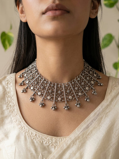 PANCHALI - Brass German Silver Neckpiece