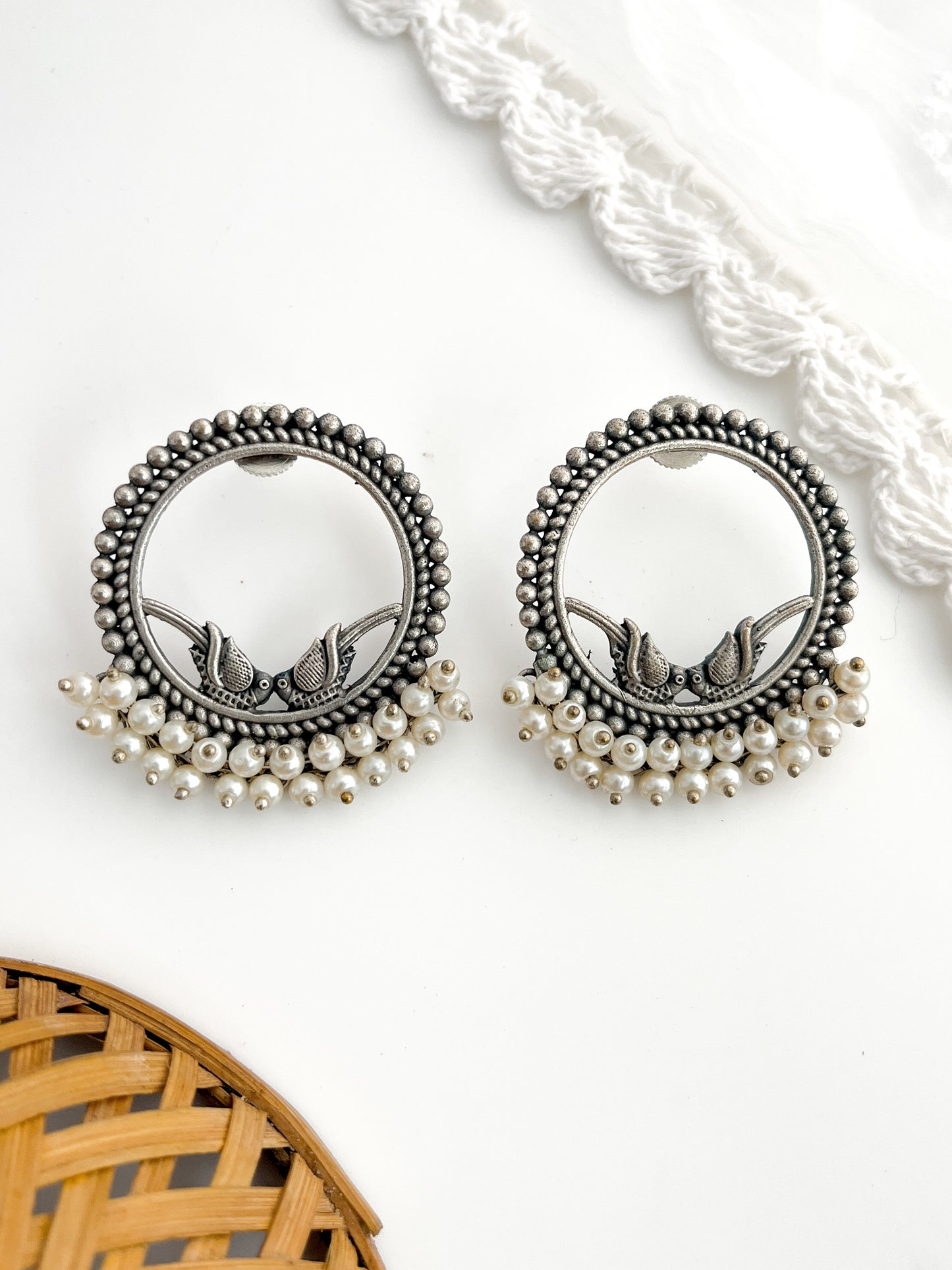 Panchi- Love Birds German Silver Studs