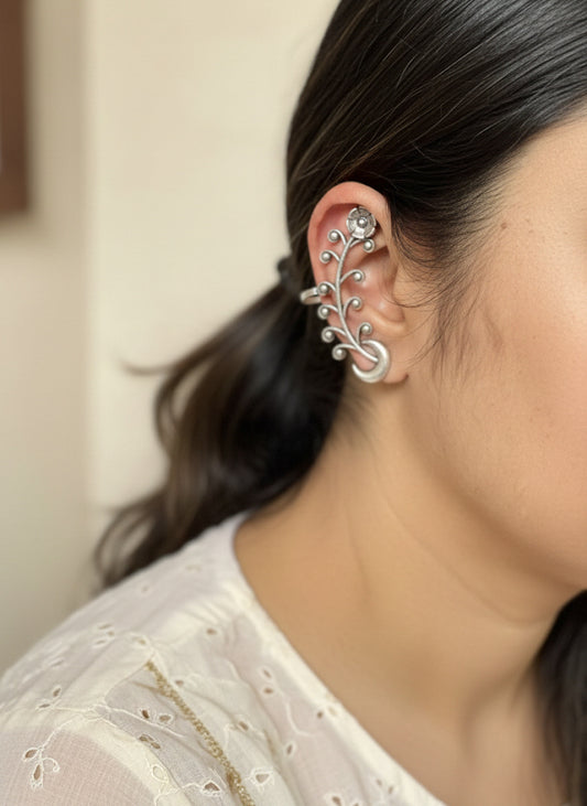 Phool Kumari - Silver Oxidised Earcuff