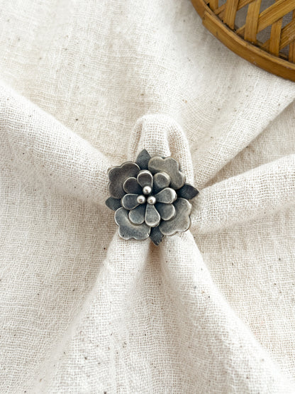 Phool Kumari - Silver Oxidised German Silver Ring
