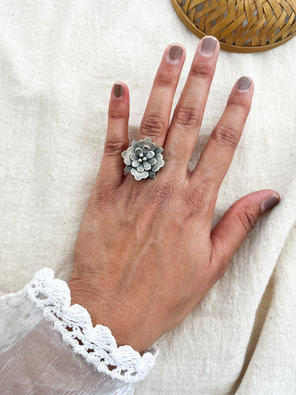 Phool Kumari - Silver Oxidised German Silver Ring