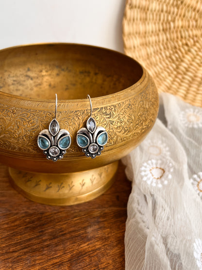 PIHU- German Silver Pastel Stone Earrings