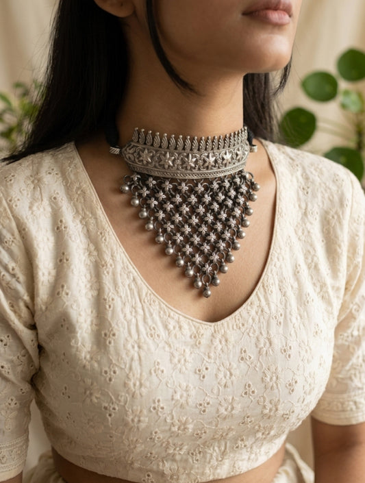 KUSUM - German Silver Chain Chocker