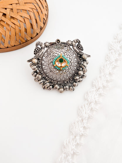 RADHIKA - German Silver Kundan Work Ring