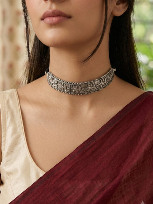 RAMIYA - Brass With Silver Plating Band Chocker