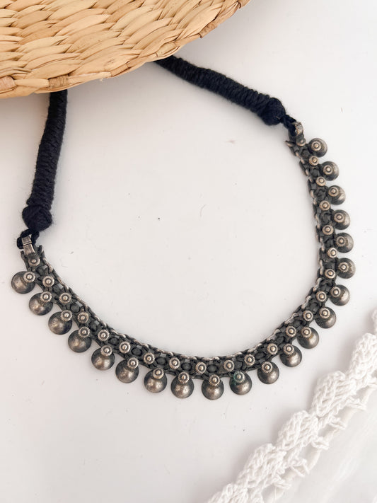 RUKMINI- German Silver Chocker Neckline Neckpiece