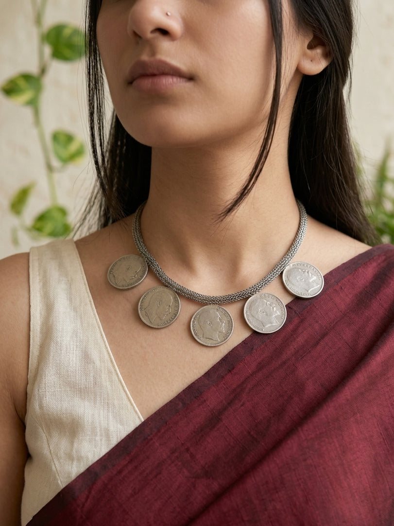 RUPAIYA - Silver Plated Brass Ghungroo Long Short Neckpiece