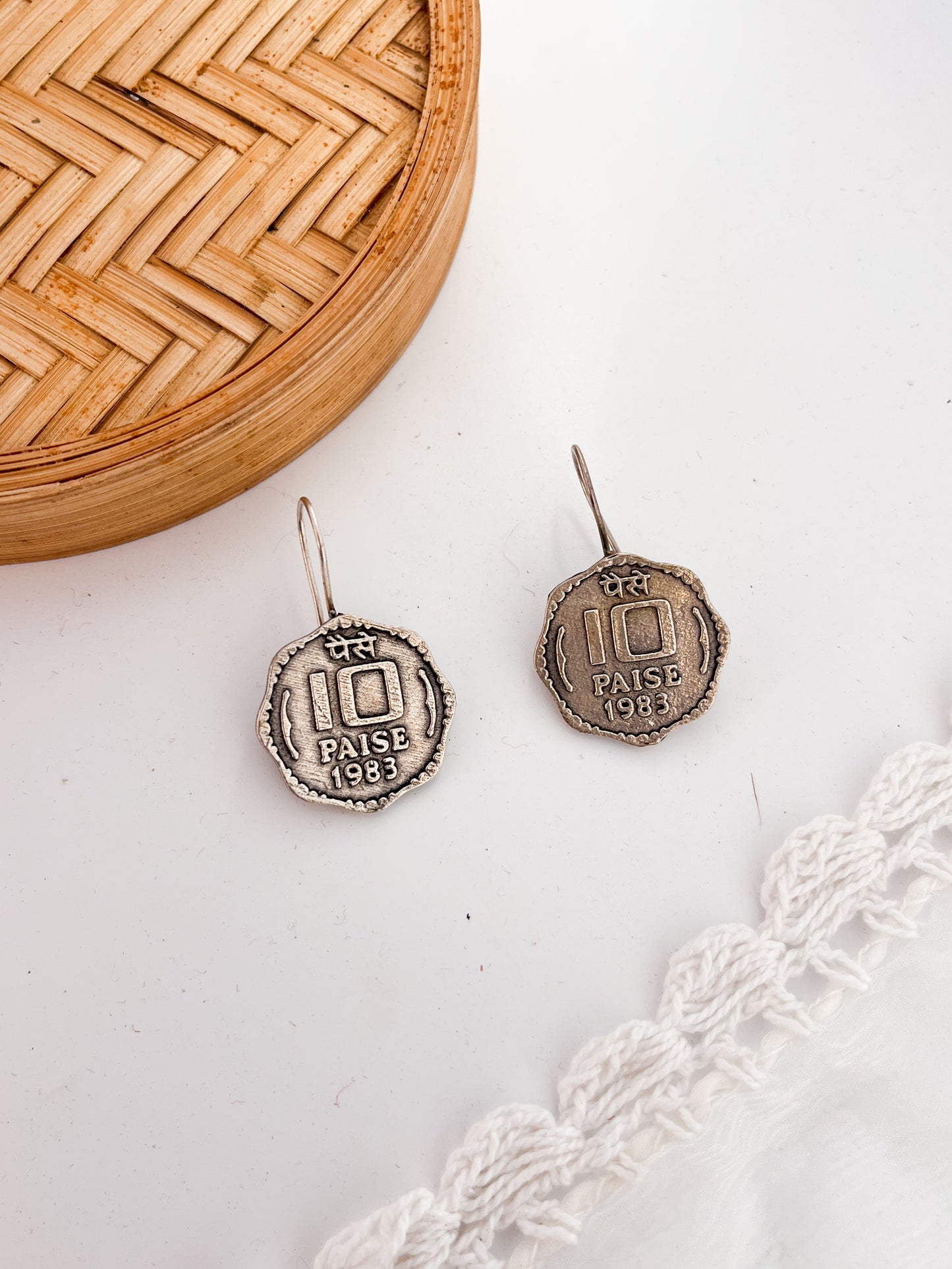 RUPAIYYA - German Silver Coin Hoops