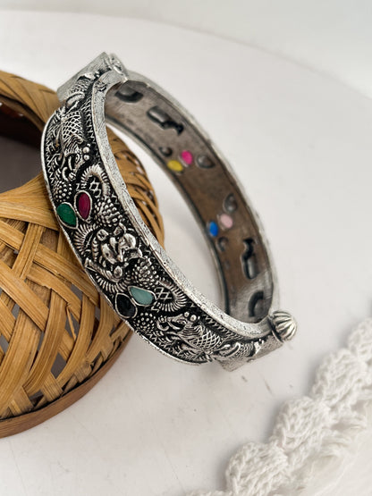RUTUJA - Brass Kada Bangle With Silver Plating