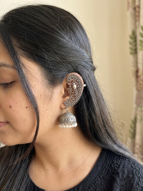 SACHI-German Silver Earcuff Jhumka