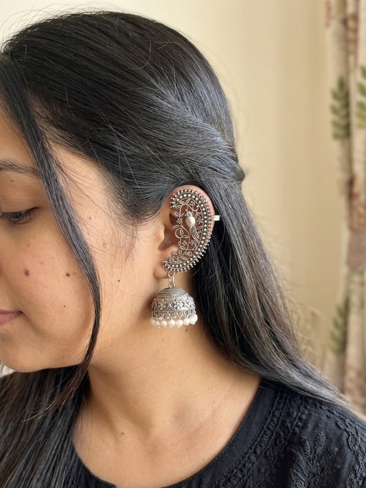 SACHI-German Silver Earcuff Jhumka
