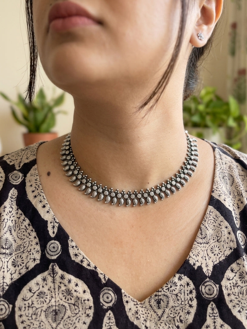 SARASWATI - German Silver Neckpiece