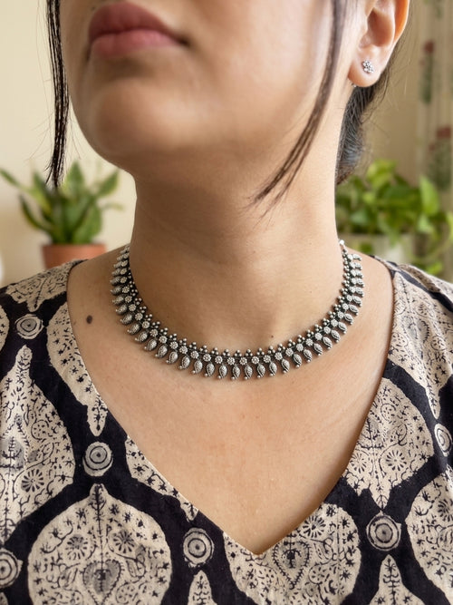 SARASWATI - German Silver Neckpiece