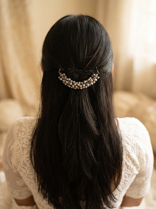 SAVALI- Ghoongru Black Oxidised Hair Accesory