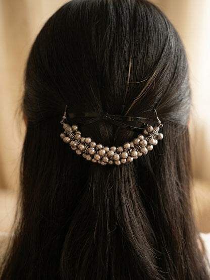 SAVALI- Ghoongru Black Oxidised Hair Accesory