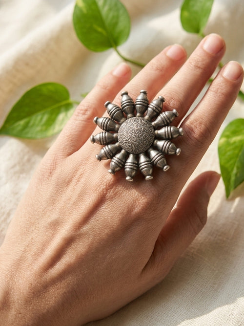 SUNDARI - German Silver Ring