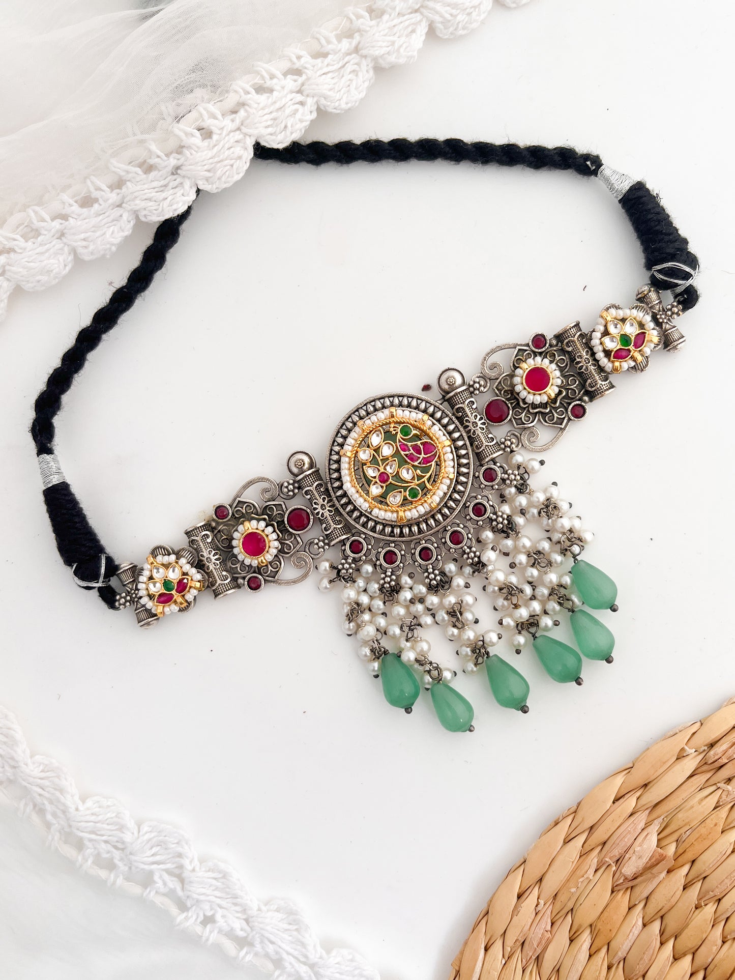 SURABHI - German Silver Chocker With Kundan Work