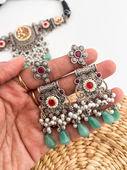 SURABHI - German Silver Chocker With Kundan Work