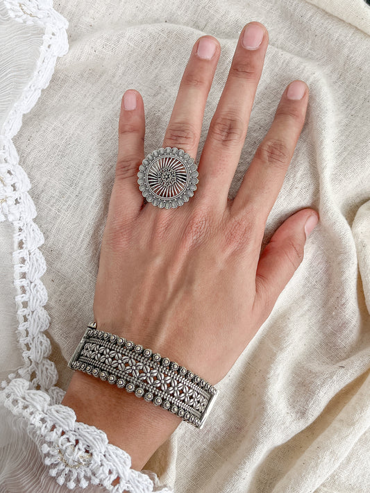 Surya Silver Oxidized Ring