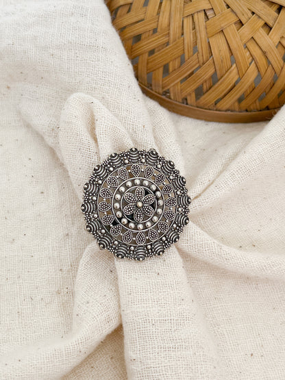 Tara Silver Oxidised Ring