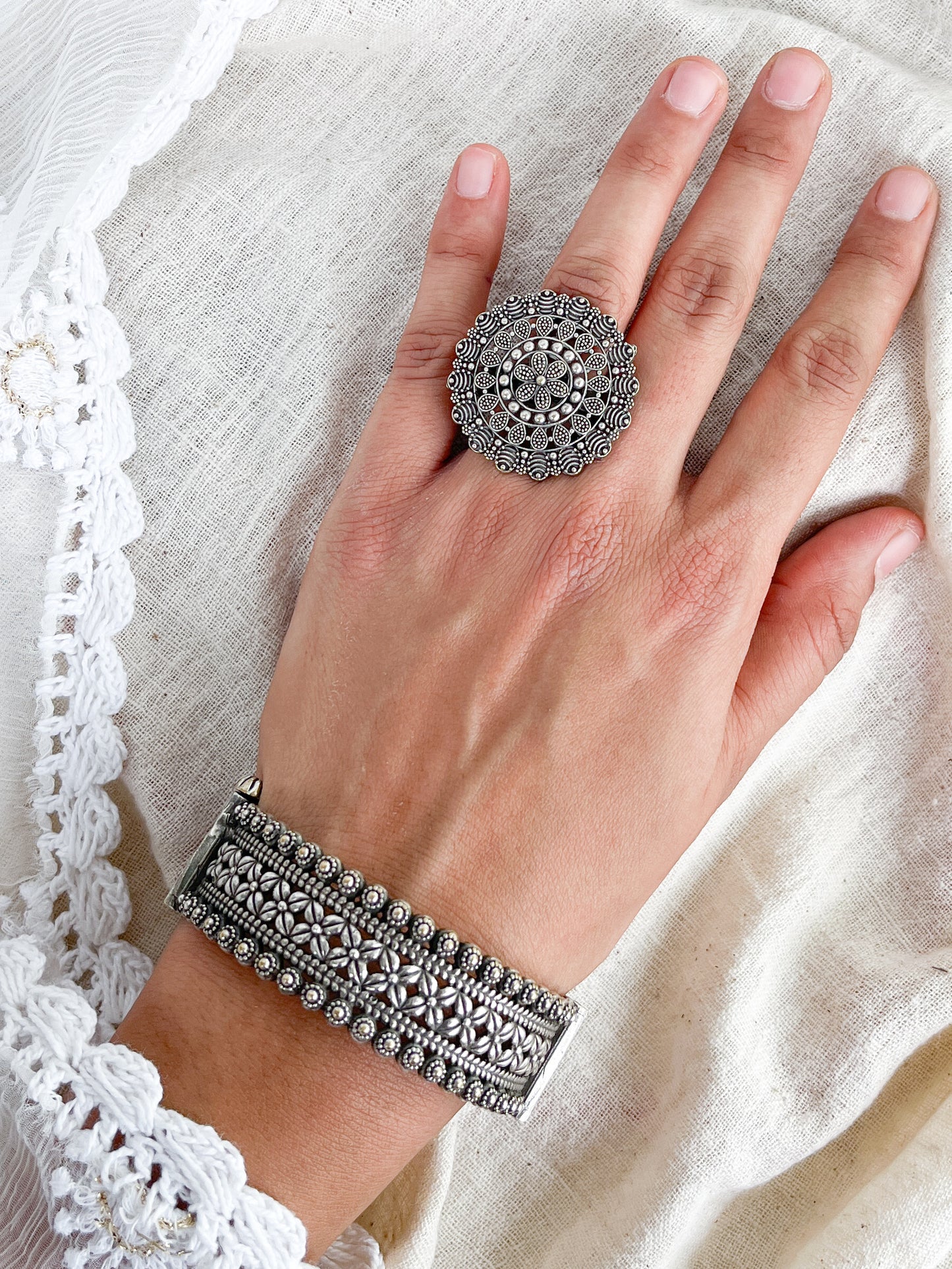 Tara Silver Oxidised Ring