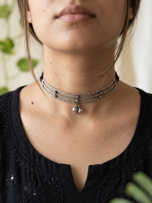 TIASHA - Brass Chocker With Silver Plating