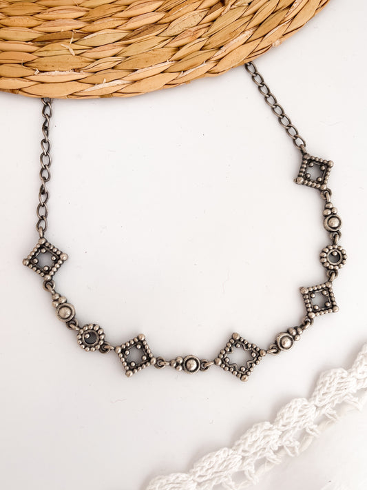 TWARA - German Silver Elegant Necklace With Earrings