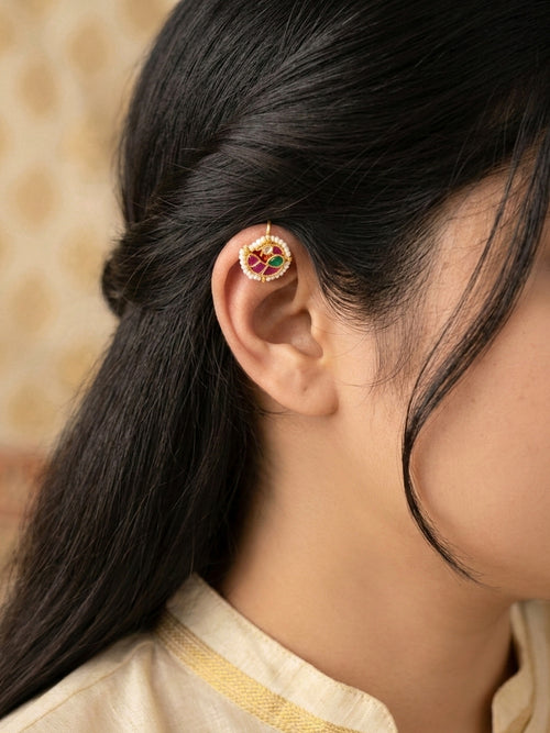 URJA - Kundan Work Gold Bugdi Pink