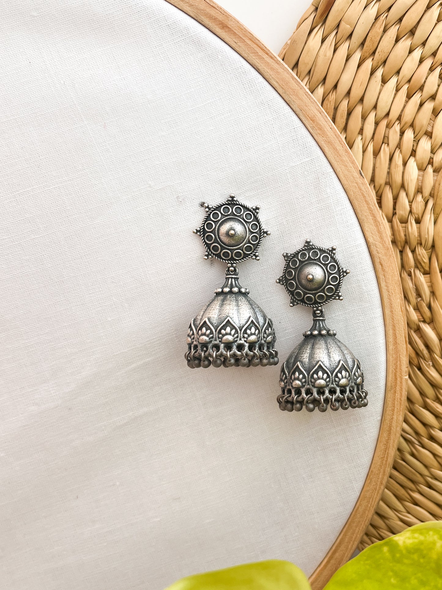 VEDIKA - German Silver Jhumka