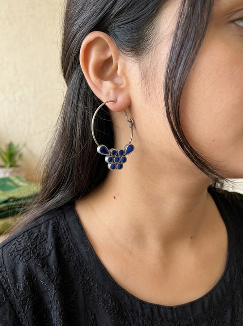 VIDHI - Afghani Glass Earring Blue