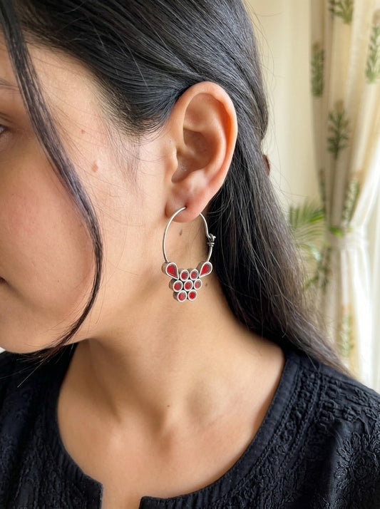VIDHI - Afghani Glass Earring Red